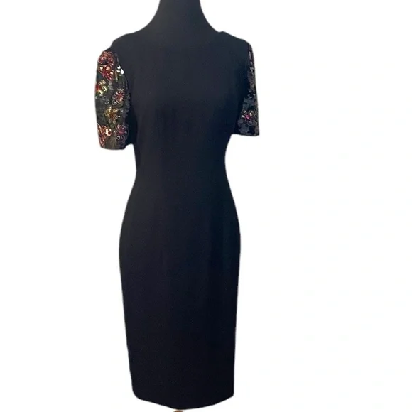 Nah Nah Vintage black dress with sequins Sleeves, Size 6P - Picture 4 of 12